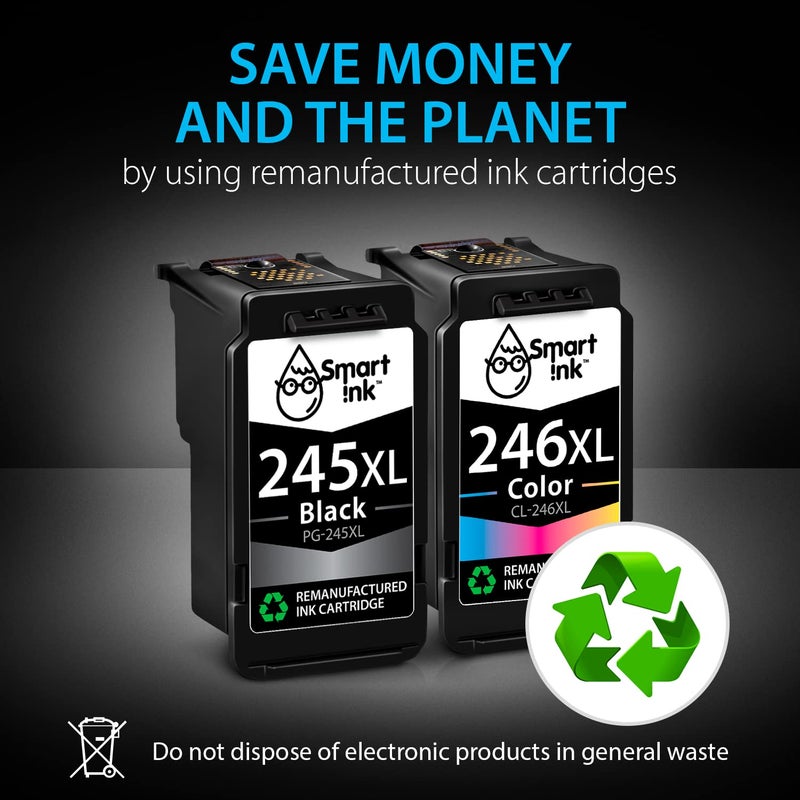 Smart Ink Remanufactured Ink Cartridge Replacement for Canon 245 245XL 246 246XLto use with Pixma MG2522 MX490 TR4520 MX492 MG2522 TR4520 TS3122 MG3022 Printers (Black & Color Combo Pack) - Image 4